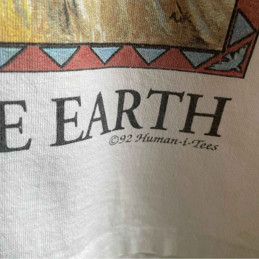 Vintage 1992 One with the Earth Tshirt. Oswegatchie School. Youth Large